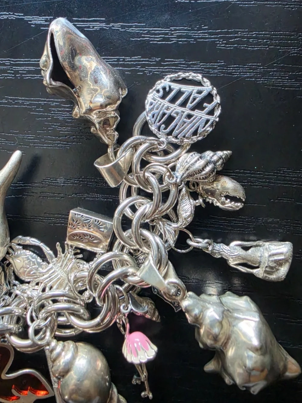 Vintage Sterling Charm Bracelet with Nautical, Beach, Travel & Tropical Charms